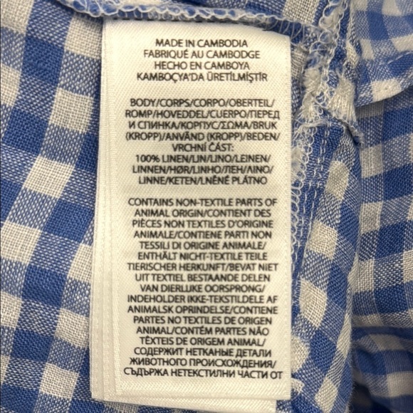 POLO Ralph Lauren Blue Gingham Linen Tiered Ruffle Midi Skirt w/ Pockets Sz 4 - Picture 9 of 16